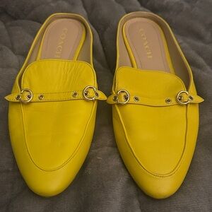 Coach Women's Yellow Leather Loafers size 8.5